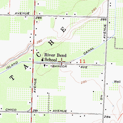 Topographic Map of Island Canal, CA