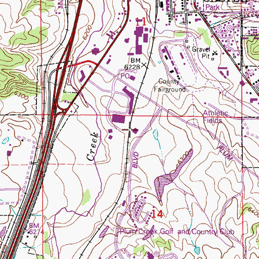 Topographic Map of Daniel C Oakes High School, CO
