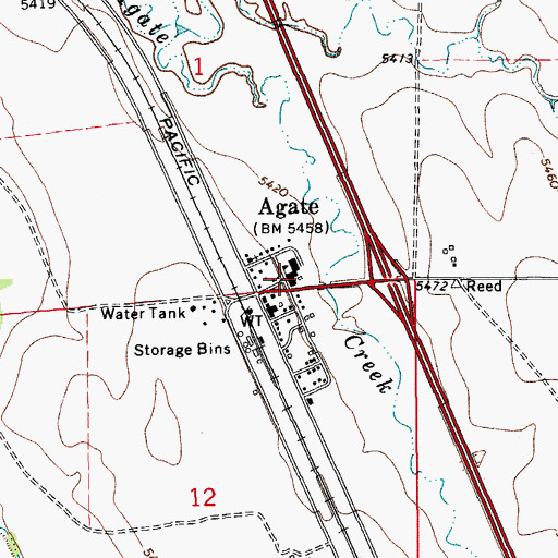 Topographic Map of Agate Elementary School, CO