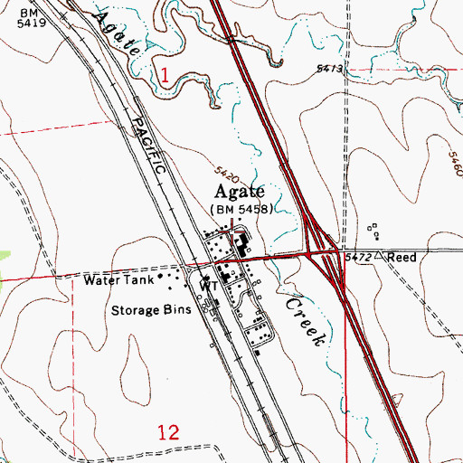 Topographic Map of Agate Junior - Senior High School, CO