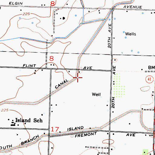 Topographic Map of Island Canal, CA