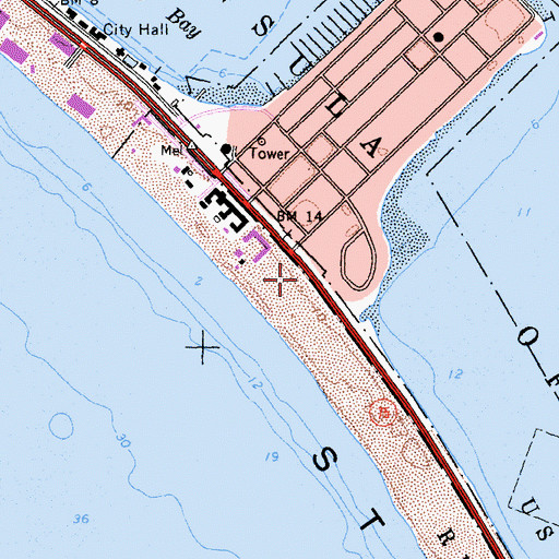 Topographic Map of Island or Peninsula of San Diego, CA