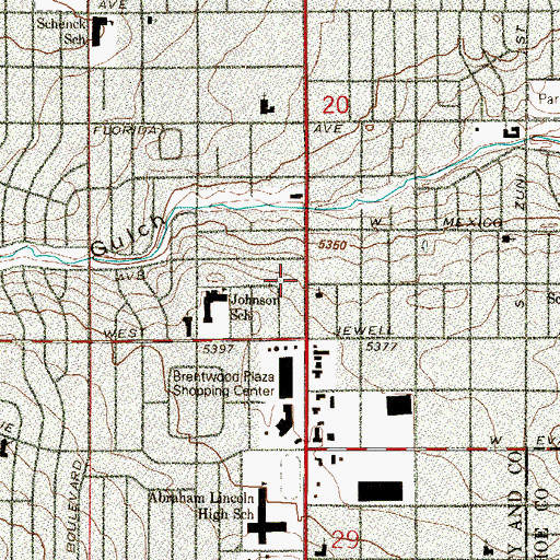 Topographic Map of Strive Preparatory School Federal Campus, CO