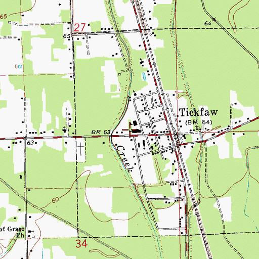 Topographic Map of Lucille Nesom Middle School, LA