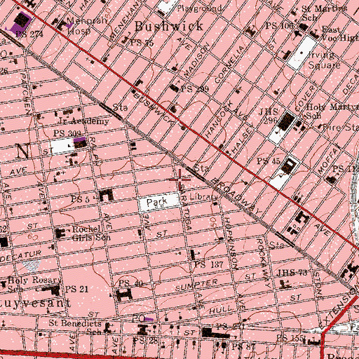 Topographic Map of Metropolitan Baptist Church, NY