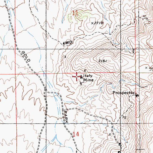 Topographic Map of Italy Mine, CA