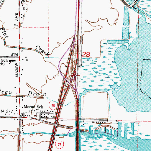 Topographic Map of Interchange 2, MI