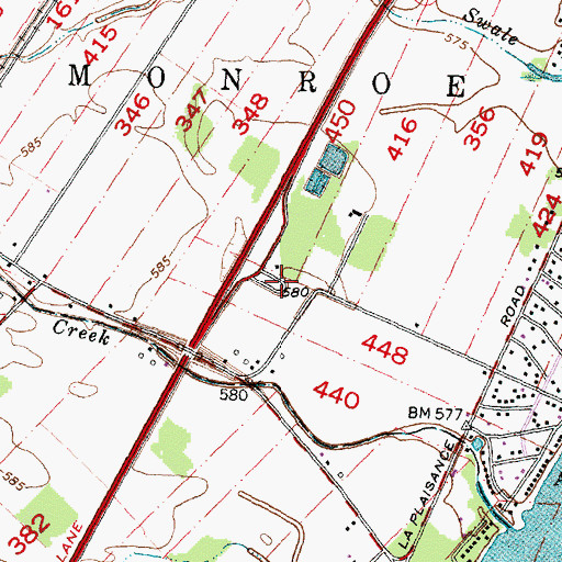 Topographic Map of Monroe Welcome Center, MI