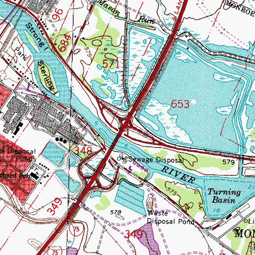 Topographic Map of Interchange 13, MI