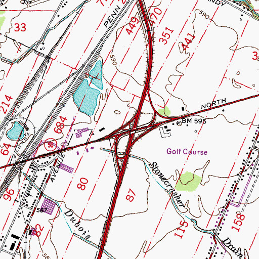 Topographic Map of Interchange 13, MI