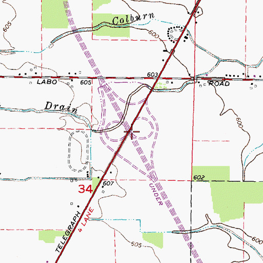 Topographic Map of Interchange 2, MI