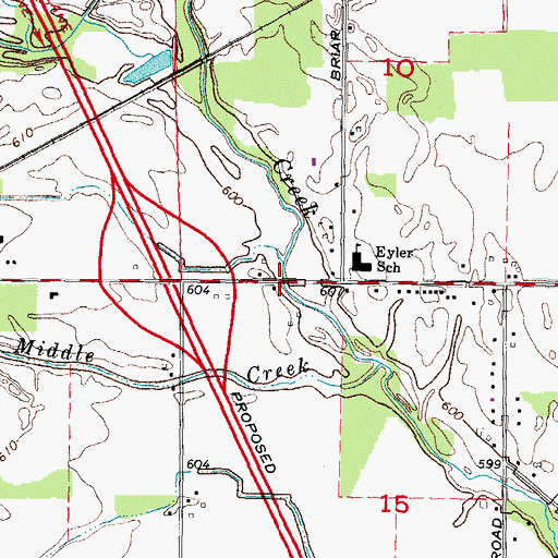 Topographic Map of Interchange 5, MI