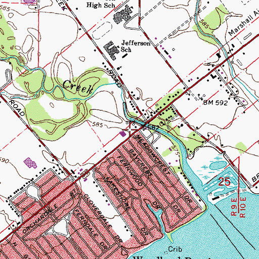 Topographic Map of Brest Cemetery (historical), MI