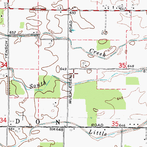 Topographic Map of Muehleisen Road Cemetery, MI