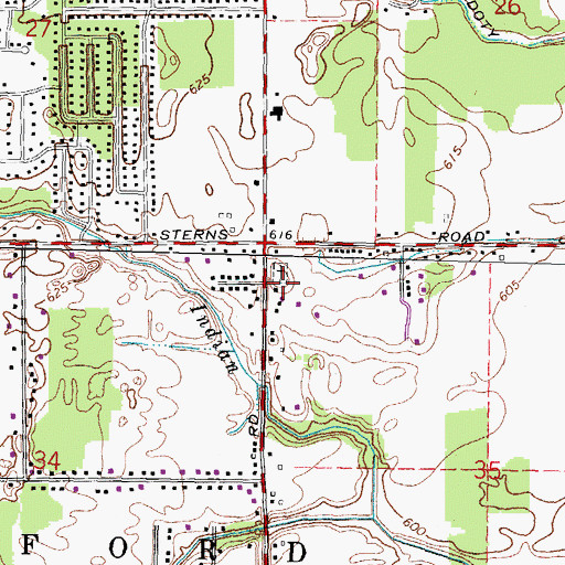 Topographic Map of Hitchcock Cemetery, MI
