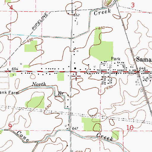 Topographic Map of Hungerford Cemetery (historical), MI