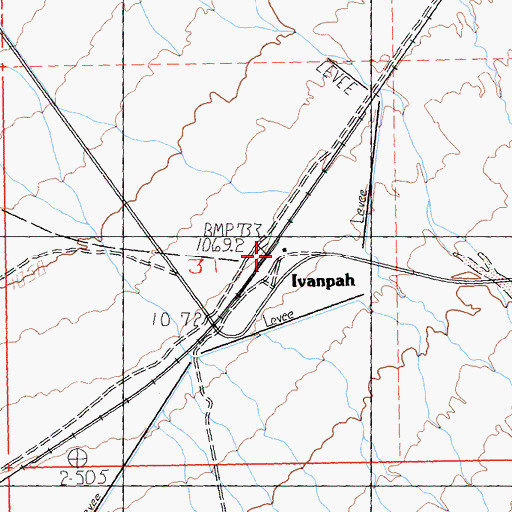 Topographic Map of Ivanpah, CA