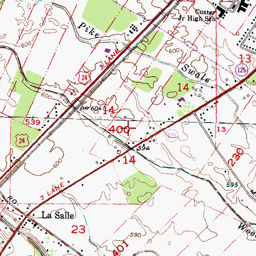 Topographic Map of Leonard Cemetery, MI