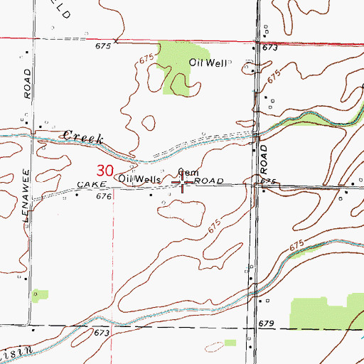 Topographic Map of Bragg Cemetery, MI