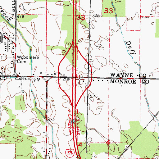 Topographic Map of Clark Cemetery, MI