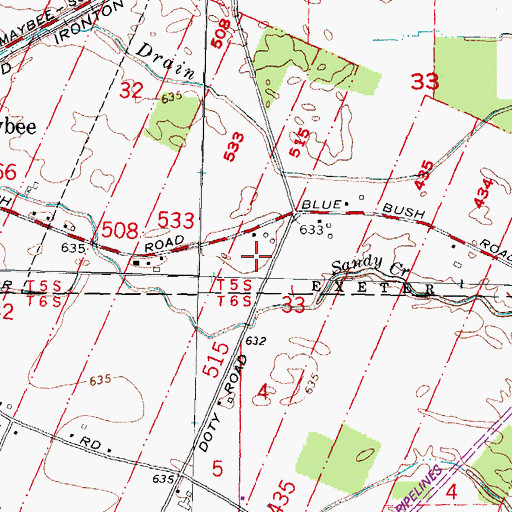Topographic Map of McCormick Cemetery, MI