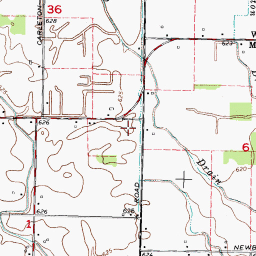 Topographic Map of Johnson Cemetery, MI