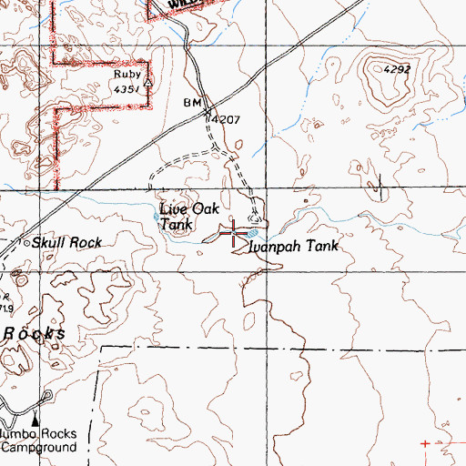 Topographic Map of Ivanpah Tank, CA