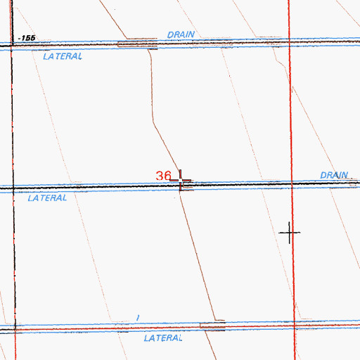 Topographic Map of J Drain, CA