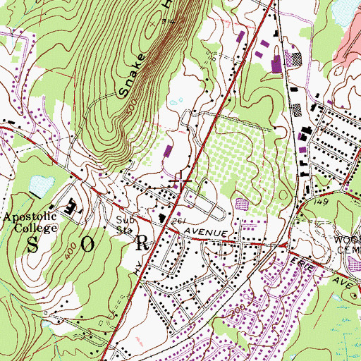 Topographic Map of Heritage Square Shopping Center, NY