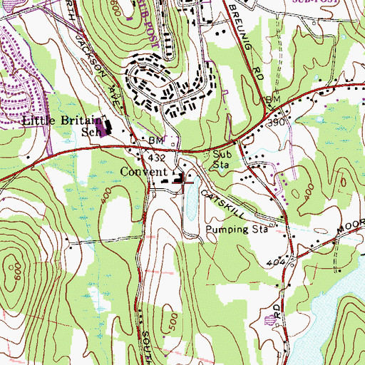 Topographic Map of Woodland Montessori School, NY