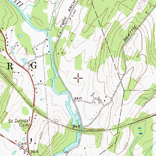 Topographic Map of Otter Kill Estates, NY
