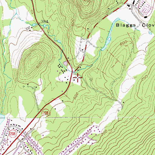 Topographic Map of Blooming Grove Plaza Shopping Center, NY