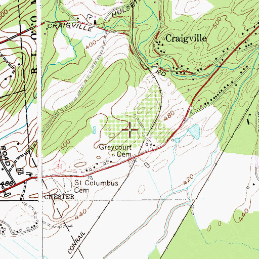 Topographic Map of Roe's Orchards, NY