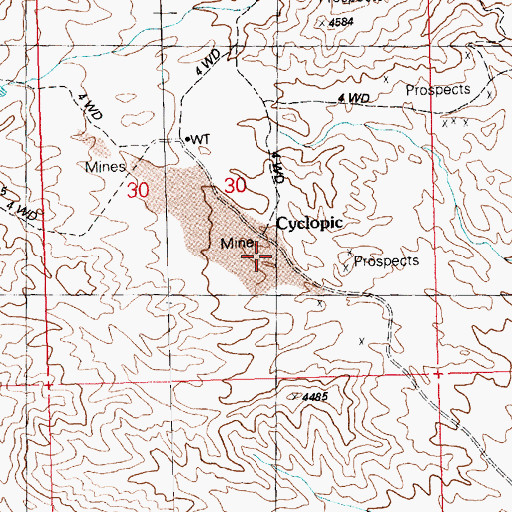 Topographic Map of Cyclopic, AZ