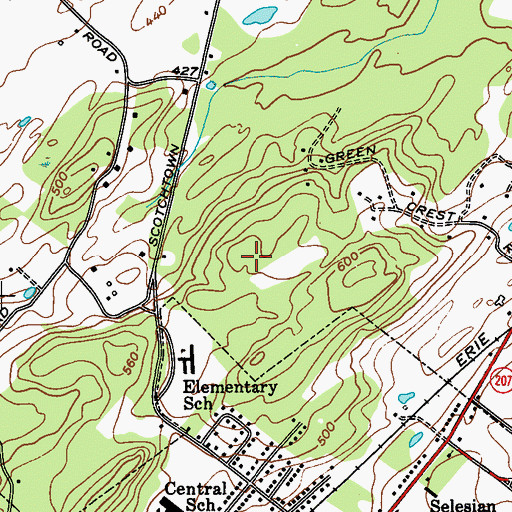 Topographic Map of Goshen Central High School, NY