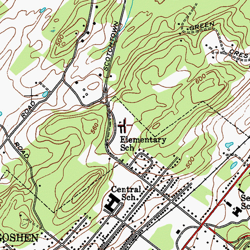 Topographic Map of Scotchtown Avenue School, NY