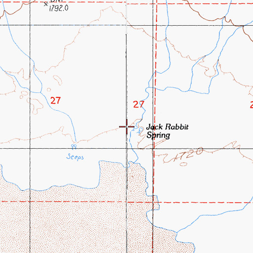 Topographic Map of Jack Rabbit Spring, CA