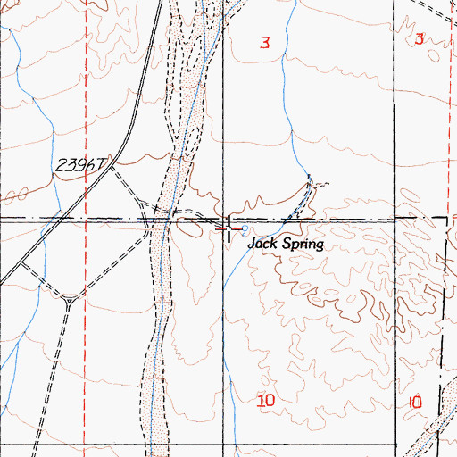 Topographic Map of Jack Spring, CA
