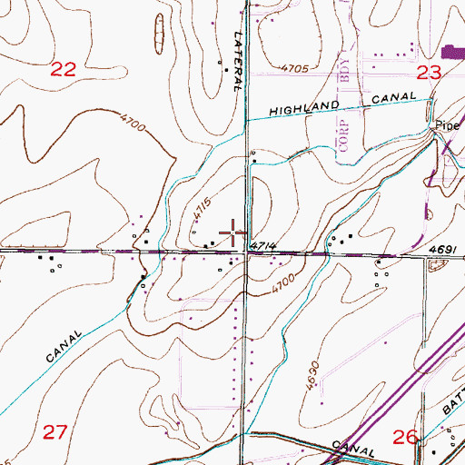 Topographic Map of Linder Canal, ID