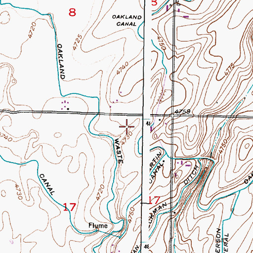 Topographic Map of Regulation Spillway, ID