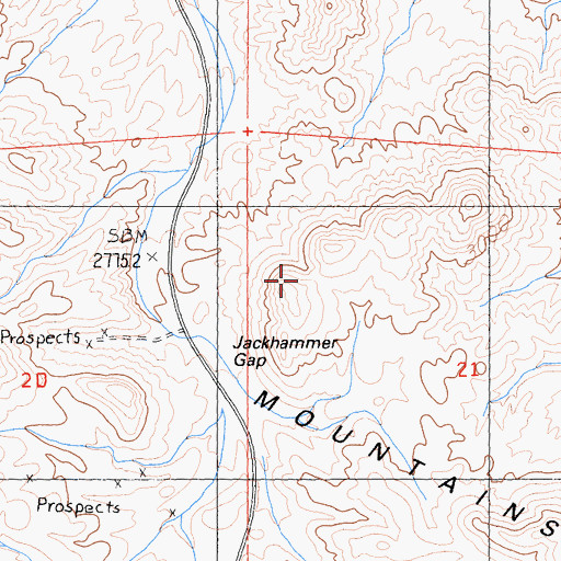 Topographic Map of Jackhammer Gap, CA