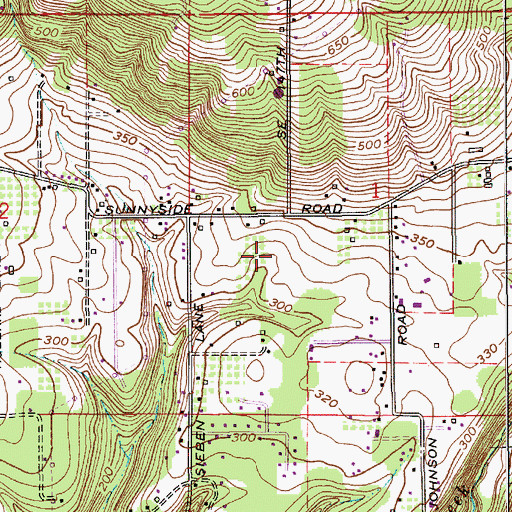 Topographic Map of Hillside Christian Fellowship, OR