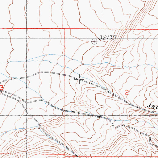 Topographic Map of Jackpot Canyon, CA