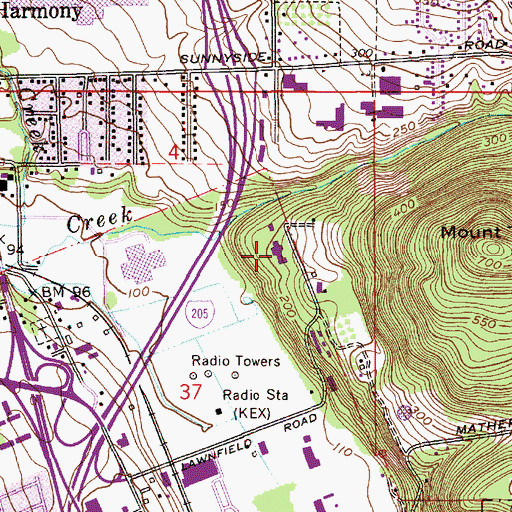 Topographic Map of Seventh Day Adventist Churches Oregon Headquarters, OR