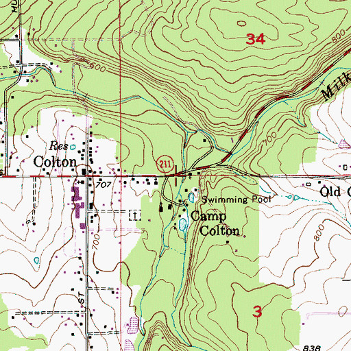 Topographic Map of Colton Community Church, OR