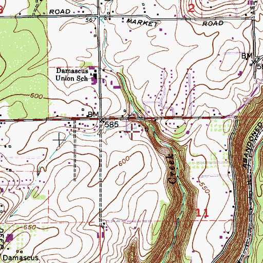 Topographic Map of Saint Paul of Damascus Lutheran Church, OR