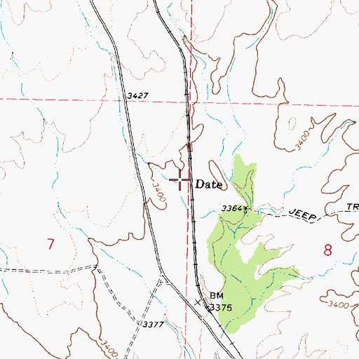 Topographic Map of Date, AZ