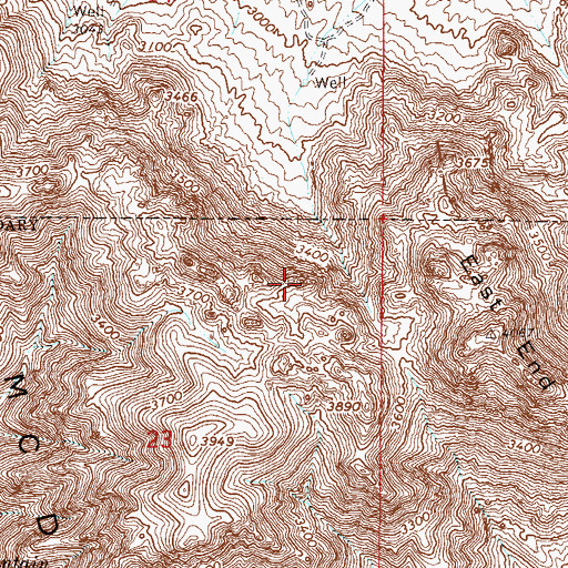 Topographic Map of Gardeners Wall, AZ