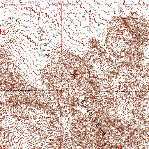 Topographic Map of Morrells Wall, AZ