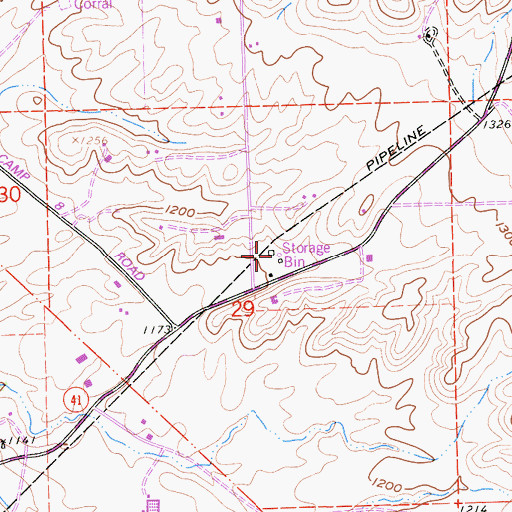 Topographic Map of Jackson and Reinhert Ranch, CA